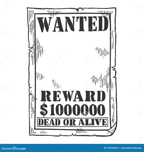 Wanted Poster Template Engraving Vector Stock Vector Illustration Of