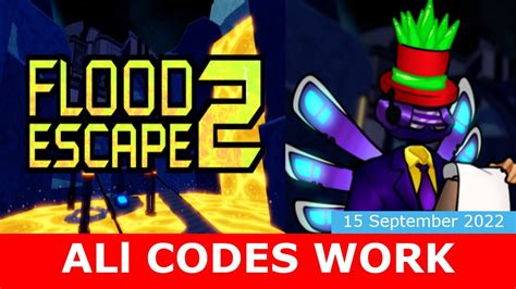 all codes work flood escape 2 roblox september 15 2022 youtube