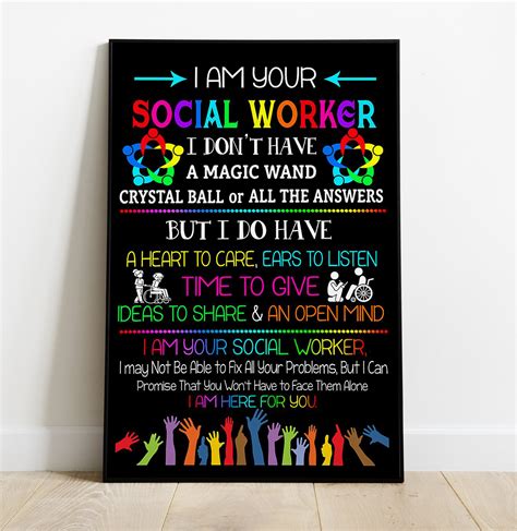 Social Worker Poster Social Work Typography Social Worker Etsy