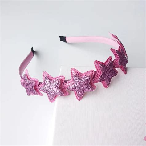 Shimmer Powder Pink Pointed Star Hair Hoop Boutique Princess Headwear