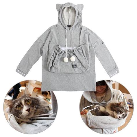 Cat Friendly Hoodie Comes With An Extra Wide Pouch For Holding Cats