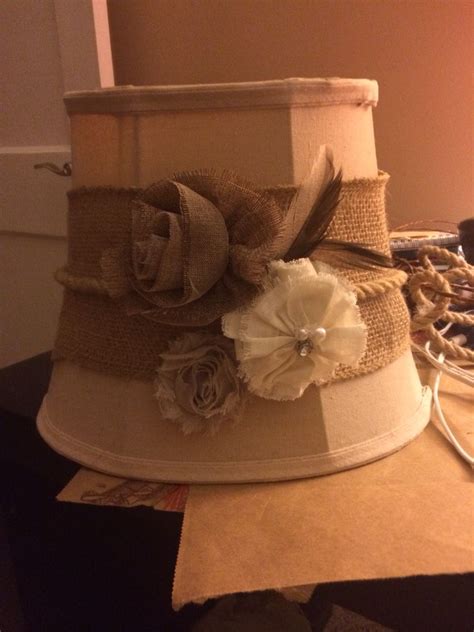 By organic crafter leave a comment. DIY cute rustic flower lamp shade! Burlap rope etc | Antique lamp shades, Rustic lamp shades ...