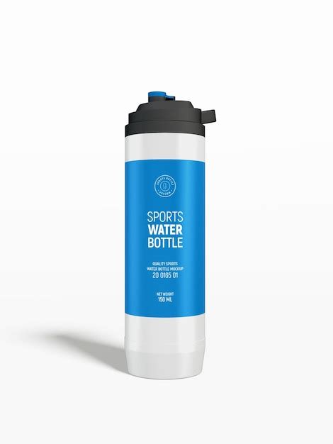 Premium Psd Glossy Plastic Sports Water Bottle Branding Mockup