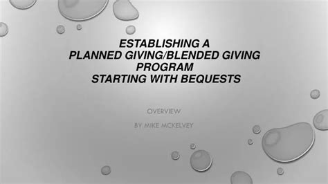 Ppt Establishing A Planned Givingblended Giving Program Starting