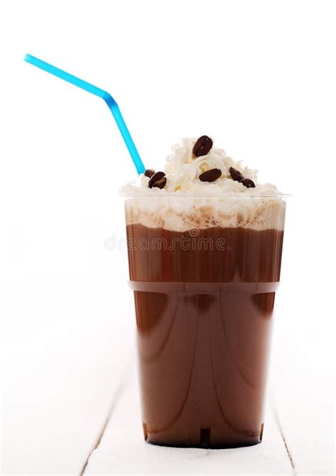 Ice Coffee With Whipped Cream Stock Image Image Of Black Food 45161029