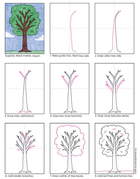 How To Draw A Tree Step By Step Youtube