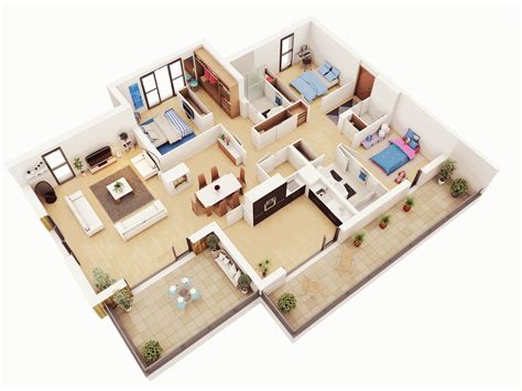 Conceptark Plans Coupés 3d 3d House Plans Bedroom House Plans 3d