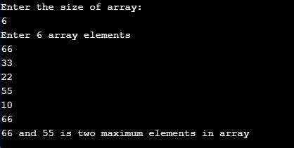 Java Program To Find Top Two Largest Number In Array Quescol