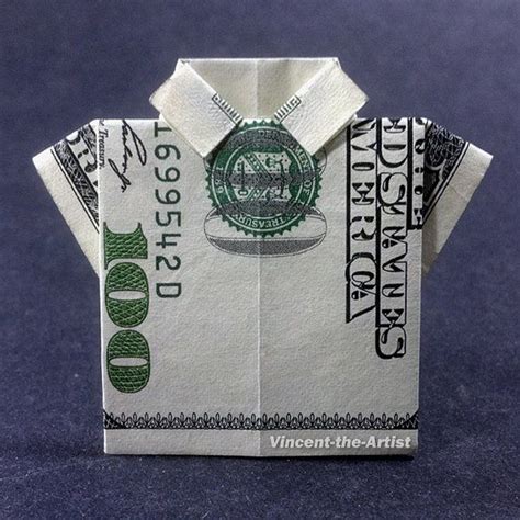 Dollar Bill Origami Shirt Made With A 100 Bill Dollar Bill