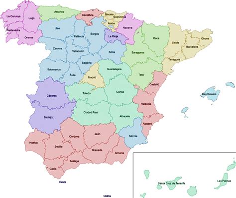 Mapa De España Con Sus Provincias Mapa De España
