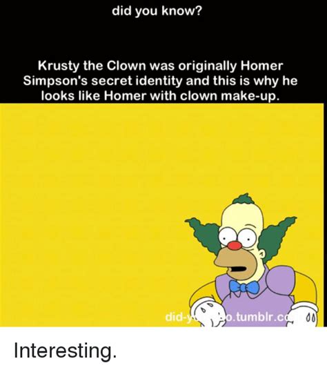 Did You Know Krusty The Clown Was Originally Homer Simpson S Secret Identity And This Is Why He