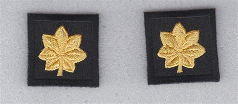 Major Gold On Black 125 Small Sew On Collar Ranks Police