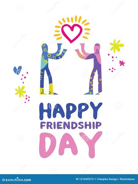Happy Friendship Day Art Concept Of Friend Love Stock Vector