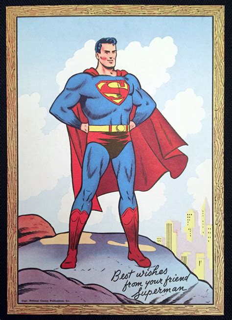 Vintage 1953 Superman Postcard Mint Condition Dc Comics Comic Book Zone