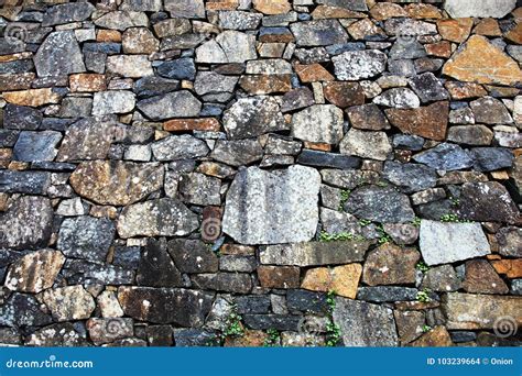 Stone Wall With Different Sized Stones Stock Photo Image Of Exterior