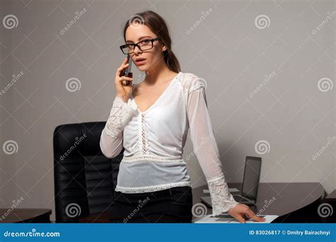 Secretary Works In The Office Stock Image Image Of Computer Indoors