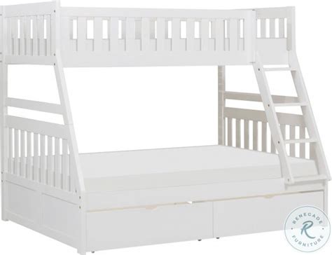 Galen White Twin Over Full Bunk Bed With Storage Boxes From Homelegance