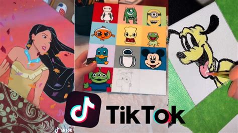 5 Minutes Straight Of People Painting Disney Characters On Tik Tok