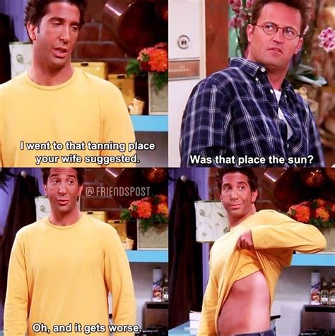 The Friends Episode Where Ross Went Tanning And Messed Up Lmao