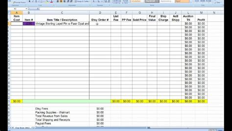 Jewelry Inventory Excel Spreadsheet —