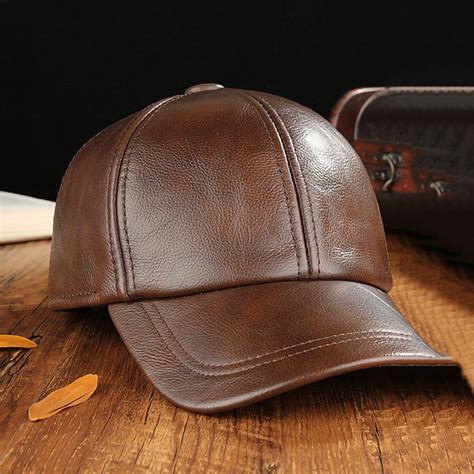 Wholesale Custom 6 Panel Black Adjustable Vintage Genuine Leather