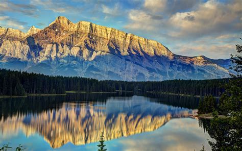 2560x1600 Mountains Trees Reflection 2560x1600 Resolution Wallpaper