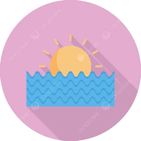 Sunset Sea Hot Sunlight Isolated Vector Hot Sunlight Isolated Png