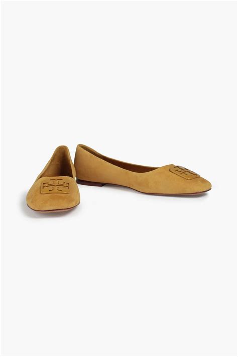 Tory Burch Georgia Embellished Suede Ballet Flats The Outnet