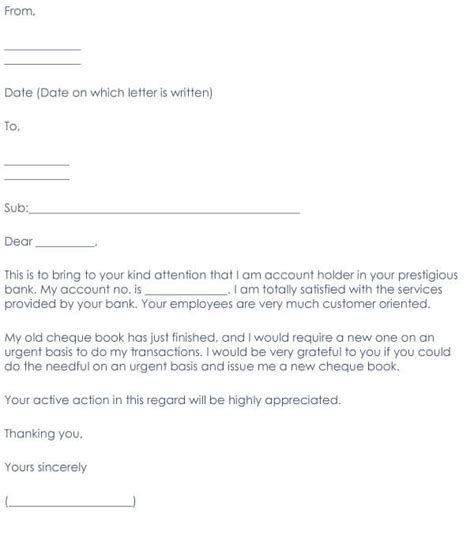 Check spelling or type a new query. Cheque Book Request Letter (Sample Letters & Templates)