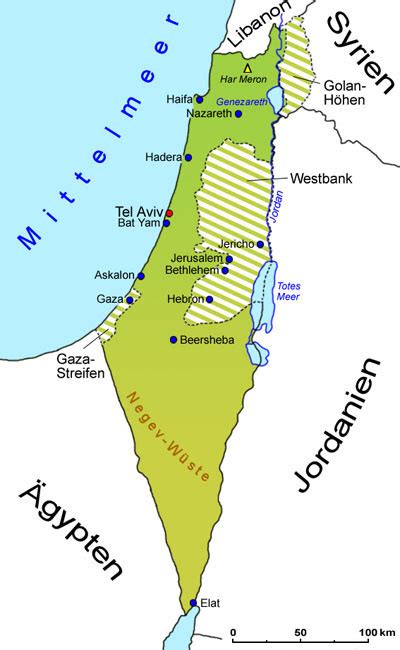 Israel declared its independence in 1948. Israel: Geografie, Landkarte | Länder | Israel | Goruma