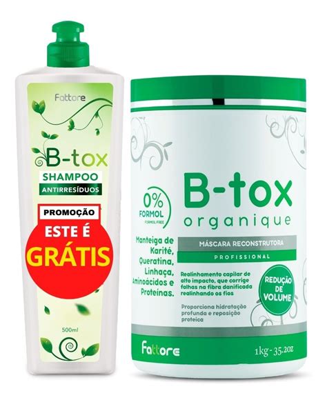 Fattore 1kg Botox Orgânico Btox Capilar Sem Formol Revenda MercadoLivre