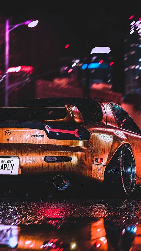 Maybe you would like to learn more about one of these? 1080x1920 Mazda RX-7, sports car, rear-view, artwork ...