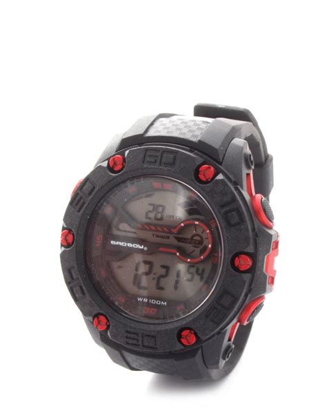 Bad Boy 100m Wr Digital Watch In Black And Red Buy Online In South
