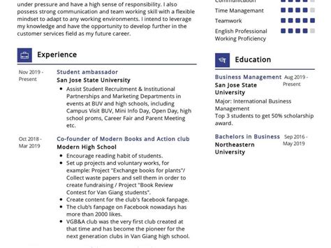 Business Management Student Resume Example In 2024 Resumekraft