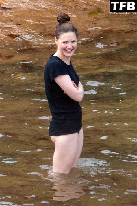 Holliday Grainger Takes A Dip In The Water During A Trip To The Beach In Devon Photos