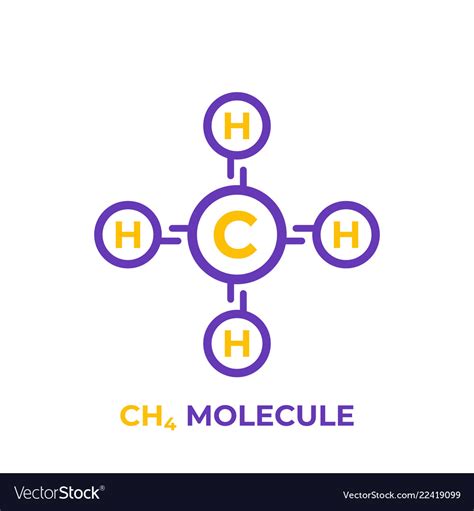 Methane Ch4 Molecule Royalty Free Vector Image