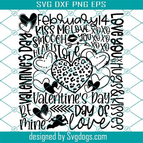 Valentines Day Svg Valentines Day Collage Svg Hugs And Kisses Svg