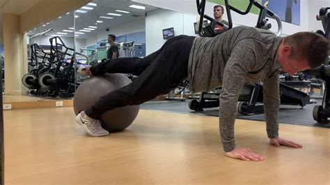 Physio Ball Hip Rotation And Push Up Plus Youtube