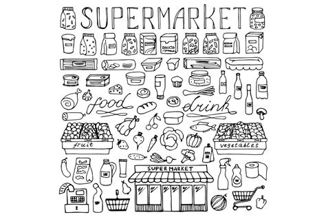 Supermarket Set 2 Seamless Pattern Graphic Patterns Creative Market