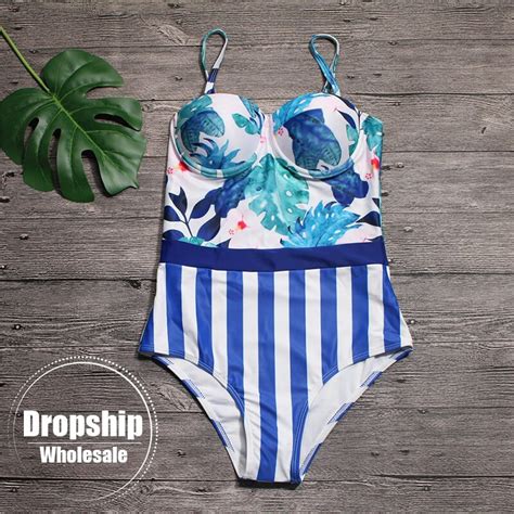 2019 Sexy One Piece Swimsuit Push Up Swimwear Leaf Flower Print Summer