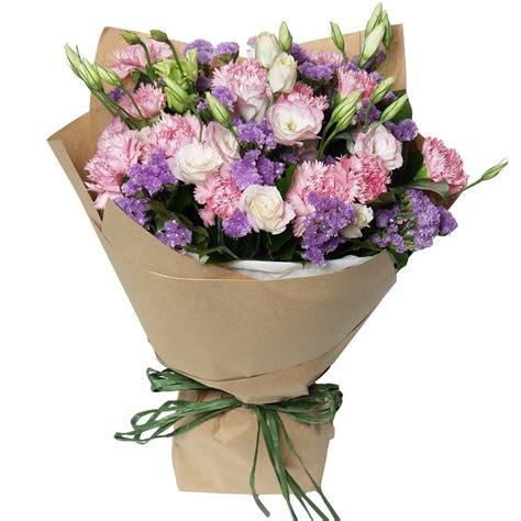 Pink Carnations Flower Bouquet With Matching Greens Flowers Bouquet Carnation Flower How To