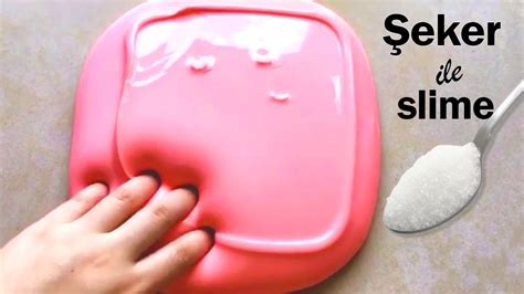 tutkalsiz borakssiz Şeker ile slime nasıl yapılır 💦 evdeki malzemeler ile slime 💦 youtube