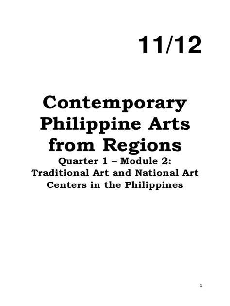 Contemporary Philippine Arts From Regions Pdf Philippines
