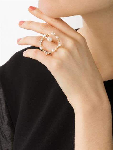 Shop Anissa Kermiche Kt Yellow Gold Large Circular Pearl Diamond And
