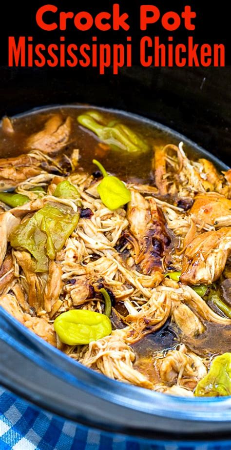 To make crockpot chicken noodle soup, you'll need: Crock Pot Mississippi Chicken - Spicy Southern Kitchen ...
