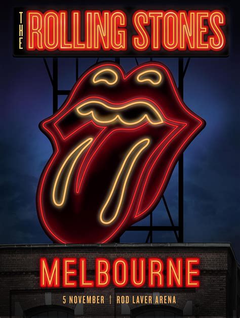 The Rolling Stones Melbourne 14 On Fire Gig Poster Rolling Stones