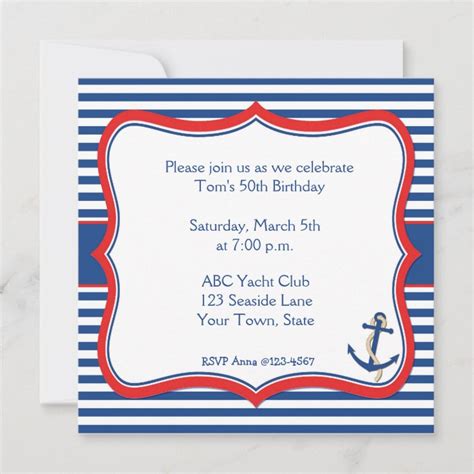 Nautical Stripes Invitation Zazzle