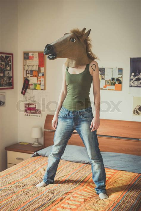 Mask Horse Lesbian Woman Stock Image Colourbox