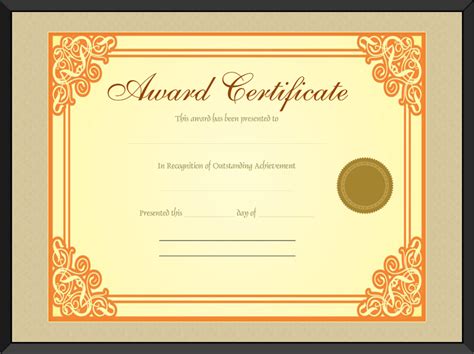 Gold Medal Award Certificate Template Sample Templates Images