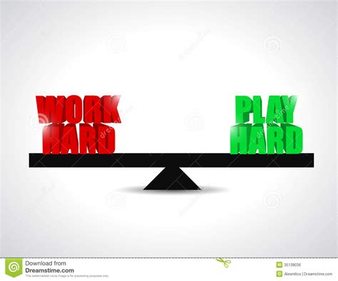 Balance Between Work Had And Play Hard Concept Stock Illustration